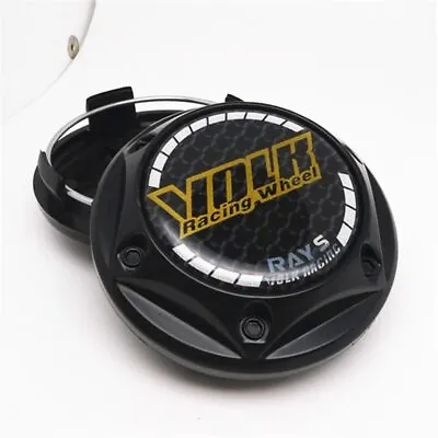 4 Pcs 68 Mm For Rays Volk Black Grey Logo Alloy Wheel Center Caps Rim Hub Caps   • $23.99