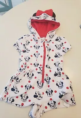 Disney Minnie Mouse 2T Hooded Terry Romper • $15