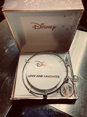 NIB Disney  LOVE AND LAUGHTER   Mouse Hearts Bracelet Fine Silver Plated • $9.99
