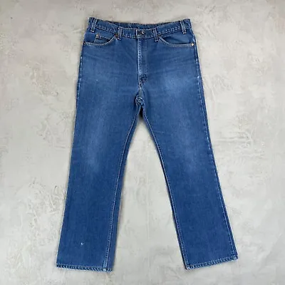 Vintage 1980s Levi's 516 Bootcut Fit Orange Tab Jeans MADE IN USA Fit 37 X 30 • $38