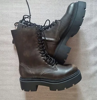 Zara Brown Lace Up Boots Size 5 • £30