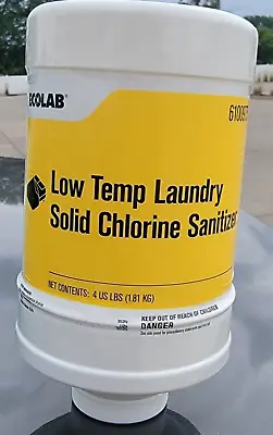 1 Ecolab Low-Temp Laundry Solid Chlorine Sanitizer Container 4 Lbs 6100975 New • $37