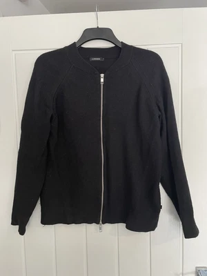 £29.99 • Buy J Lindeberg Full Zipped Merino Blend Black Textured Jumper Size Medium