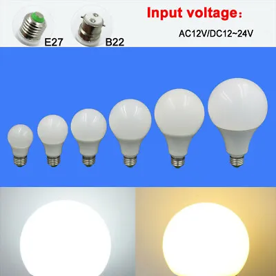 E27 B22 3W 5W 7W 9W 12W 15W LED Globe Bulb DC 12~24V Camping Light No Flicker #T • $8.35