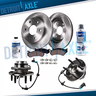 2WD Front Disc Rotors Brake Pads Wheel Hubs For Chevy GMC Silverado Sierra 1500 • $185.06