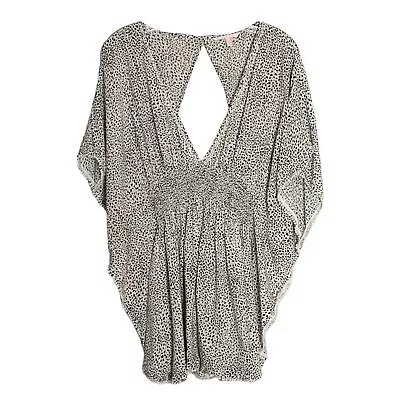 Victoria’s Secret Animal Caftan Pom Fringe Lightweight Kimono Swim Cover Up M • $34