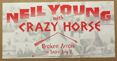 $39.99 • Buy NEIL YOUNG & CRAZY HORSE Rare 1996 BANNER PROMO POSTER W/ DATE Of Arrow CD 24x12