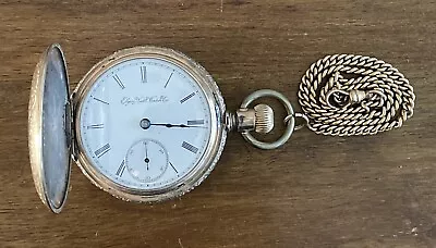 VINTAGE ELGIN GOLD FILLED HUNTER CASE 18s POCKET WATCH 15J GRADE 141 WORKING • $56