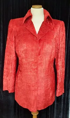 £99.99 • Buy Vintage-christian Lacroix-size Uk 14-red-velvet-embroidered-occasion Jacket