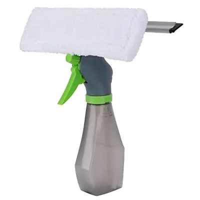 Window Cleaner 3-in-1 Rubber Squeegee Microfibre Cloth Pad  Bottle Spray Tool UK • £6.29