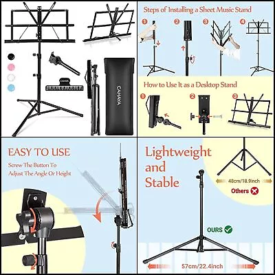 Stand Use Folding Extra Music Dual Stable Sheet Reinforced Desktop Cahaya • $15.63