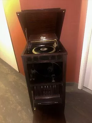 Edison Disc Phonograph S-19 With 35 Disc Records- Works Well • $790