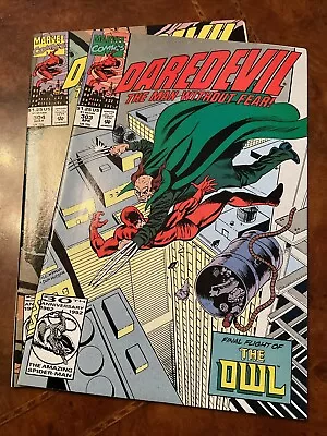 Lot Of 2 Marvel Daredevil #303 & 304 Comic Books 1992 Vs. The Owl • $0.99