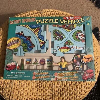 Vintage Battery Operated Puzzle Vehicle 16 Piece Play Set Skateboard- NEW • $30