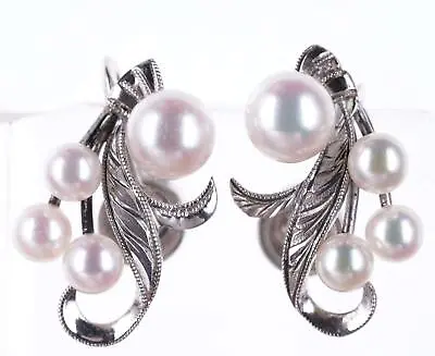 C1940's Mikimoto Pearl/silver Screw Back Earrings • $246.75