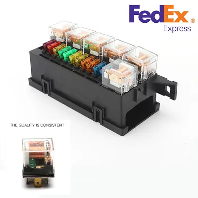 11-way Car Modified Relay Fuse Box With 5 Pin 12V 80A 6 Relays & 11 Fuses USA • $21.22