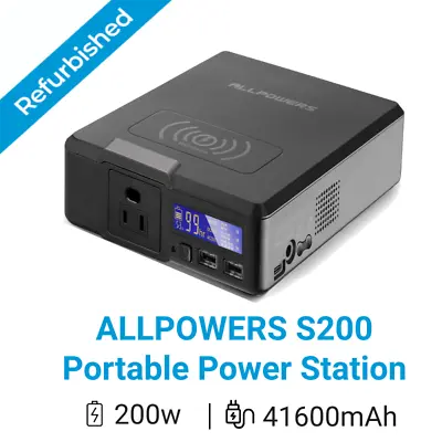 200W Portable Solar Power Station 41600mAh Dual 110V AC Outlet Emergency Backup • $75