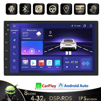 7  GPS Android 12 4+32GB Car Radio Player BT5.0 Navigation Stereo BT DSP RDS FM • $149.99