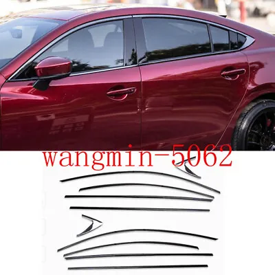 For Mazda 6 2014-2022 Steel Black Chrome Side Window Molding Cover Trim 10pcs • $151.99