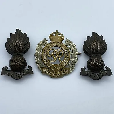 £14.99 • Buy Royal Engineers Ww2 Vintage Original British Army Military Cap Badge & Collars