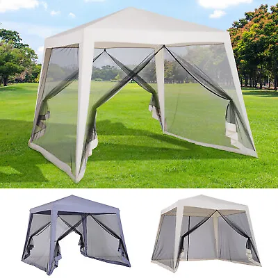 3 X 3(m) Gazebo Outdoor Canopy Tent Event Shelter With Mesh Screen Walls • £45.99