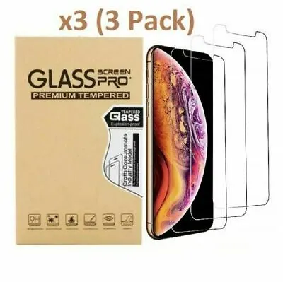 3-Pack IPhone 15 14 13 12 11 X XR XS 8 7 PRO Max Tempered Glass Screen Protector • $2.77