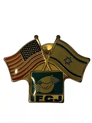 Israel Flag International Fellowship Of Christians And Jews IFCJ Lapel Pin USA • $8.99