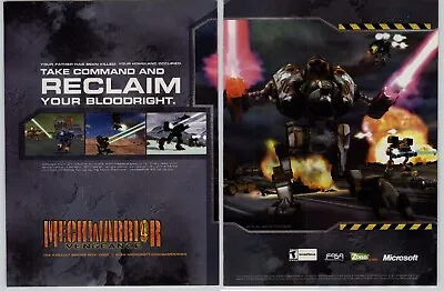 Mech Warrior 4 Vengeance PC Video Game Art 2000 Vintage Print Ad Poster  • $14.99