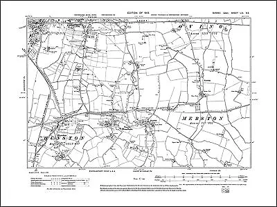 Chichester SE Rumboldswhyke Old Map Sussex 1913: 61SE Repro • £18.99