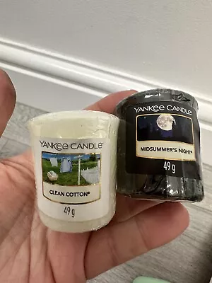 Yankee Candle Clean Cotton & Mid Summers Night Samplers Votive Candle • £2