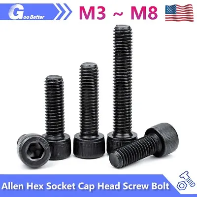 M3-M8 12.9 Grade SCM435 Alloy Steel Allen Hex Socket Cap Head Screw Bolt DIN 912 • $9.39