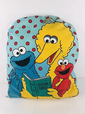 Sesame Street Bedtime Stories Sleeping Bag Pillow Big Bird Elmo Cookie Monster • $13.95