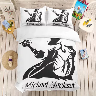 Duvet/Quilt Cover Set Twin Full Queen King Bedding Sets Michael Jackson Black • $56.99