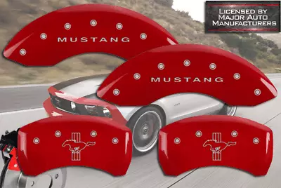 2005-2009 Ford Mustang Pony Base GT Front Rear Red MGP Brake Disc Caliper Covers • $289