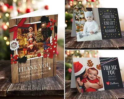 £2.99 • Buy Personalised Christmas Thank You Photo Cards + Envelopes  (H6)