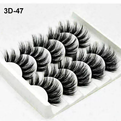 5 Pairs 3D Mink False Eyelashes Wispy Cross Long Thick Soft Fake Eye Lashes UK • £2.99