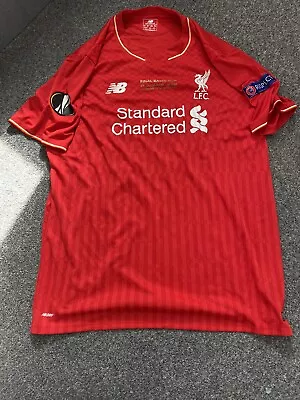 £100 • Buy Liverpool Shirt 2016 Europa League Final XXL Sturridge 15