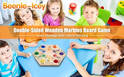 Marbles Board Game With 6 Dice And 30 Marble Balls Double-sided Board Game ☮ • $30.39