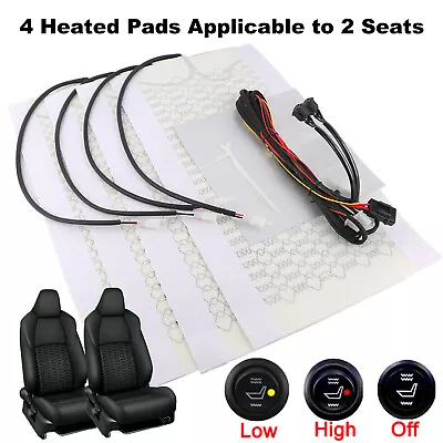 Universal Round Switch Seat HeaterHeated Seat Kit4 Pads For 2 Seats 12V J4P2 • $35.99