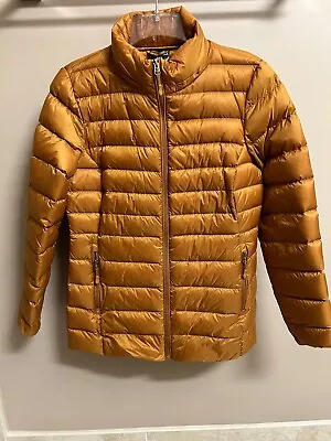 Woman’s Packable Down Orange Jacket Sz M • $24.99