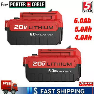 20Volt 6.0Ah Lithium-Ion Battery For Porter Cable 20V Max PCC680L PCC685L PCC681 • $25.98