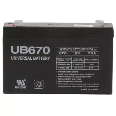 UPG 6 Volt 7.0 Ah Rechargeable Battery • $18.99