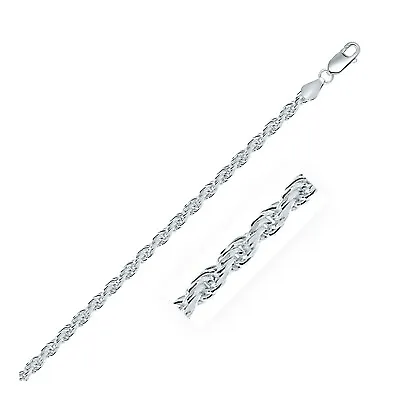 Sterling Silver 24  Inch Diamond Cut Rope Chain 3.6mm Necklace Men's Jewelry • $72.87