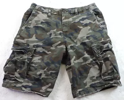 AEO American Eagle Outfitters Mens 36x10 Flex Camo Cargo Shorts Distressed • $24.74