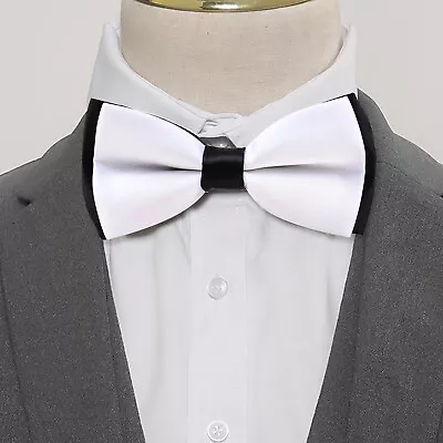 Men Simple Black White Color Blocking Bow Tie Western-style Clothes Accessories • $2.17