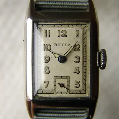 Vintage WWII PERIOD Men's BIFORA Rectange GERMAN MILITARY WATCH Good Condition • $399