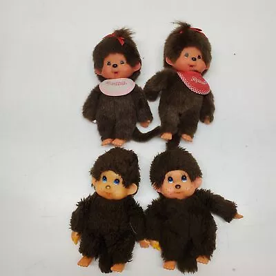 Collection Of 4 Vintage Thumkey Monchhichi Monkey Bean Bag Dolls 8in. • $9.99
