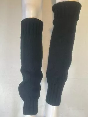 Womens 80s Style Black Knit Leg Warmers • $9.98