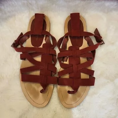 Zara Basic Collection Burgundy Strappy Sandals • $25