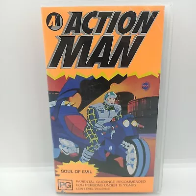 Action Man VHS Video Tape Vintage Soul Of Evil Hands Down Ice Age PG ABC • $18.90